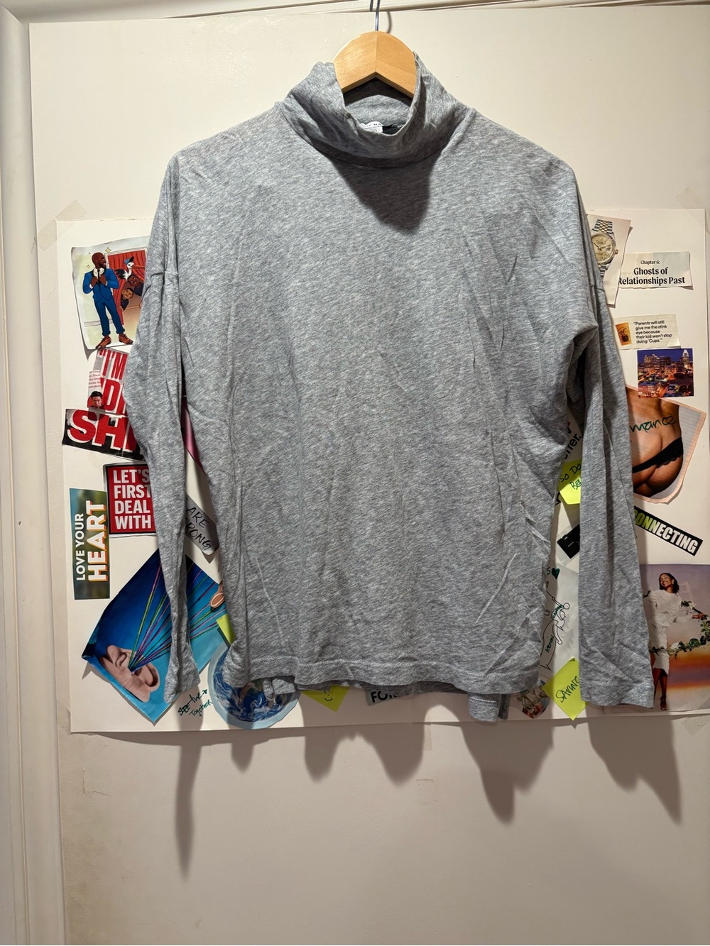 Something Navy Light Gray Turtleneck Sweater